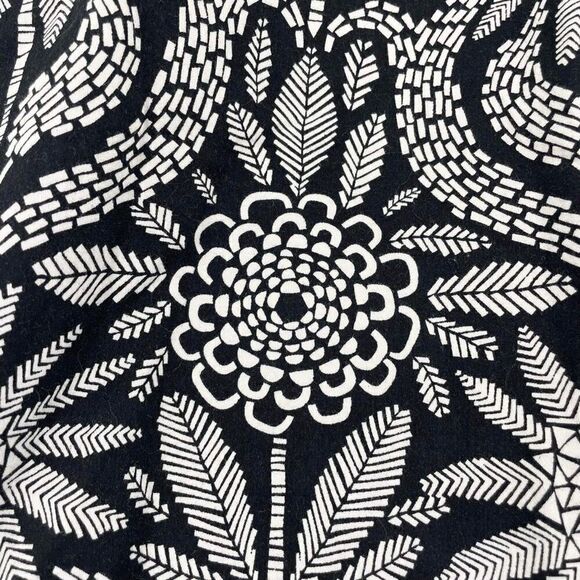 Hatley Womens Tie Front Geometric Print 3/4 Sleeve Blouse Black White Size Large - Picture 5 of 9